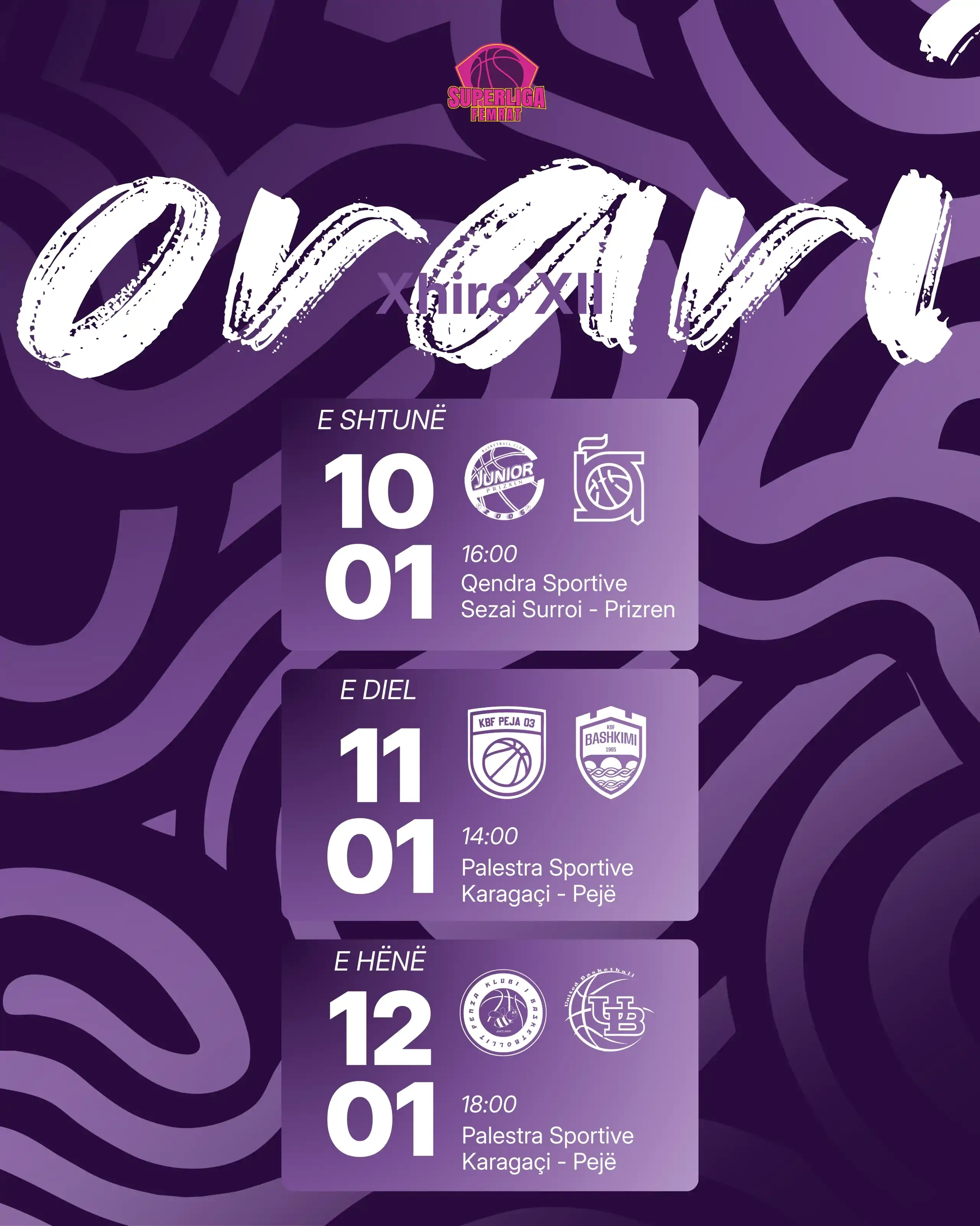 ‘Rikthehet’ finalja e Superkupës në javën e 12-të të Superligës së Femrave 